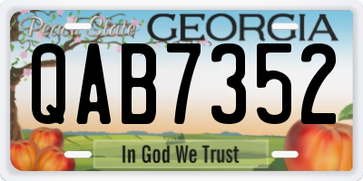 GA license plate QAB7352