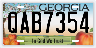 GA license plate QAB7354