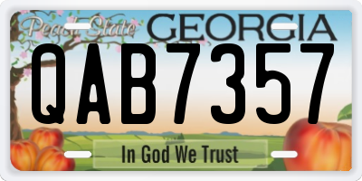 GA license plate QAB7357