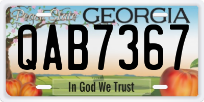 GA license plate QAB7367