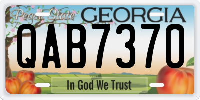 GA license plate QAB7370