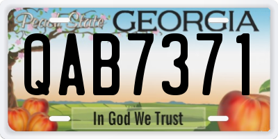 GA license plate QAB7371