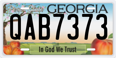 GA license plate QAB7373