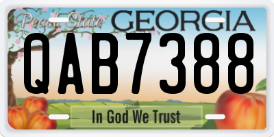GA license plate QAB7388