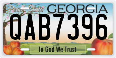 GA license plate QAB7396