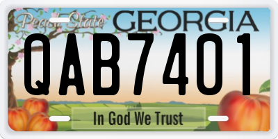 GA license plate QAB7401