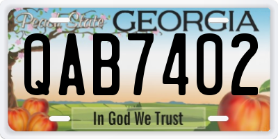 GA license plate QAB7402