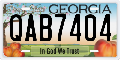 GA license plate QAB7404