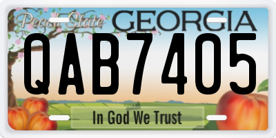 GA license plate QAB7405