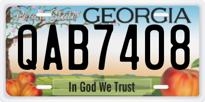 GA license plate QAB7408