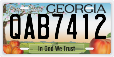 GA license plate QAB7412