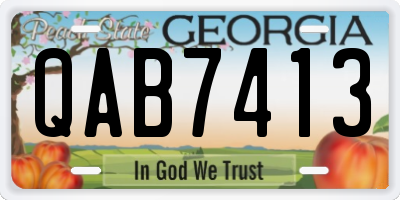 GA license plate QAB7413