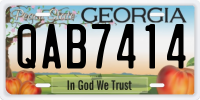 GA license plate QAB7414