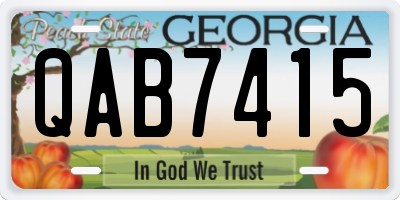 GA license plate QAB7415