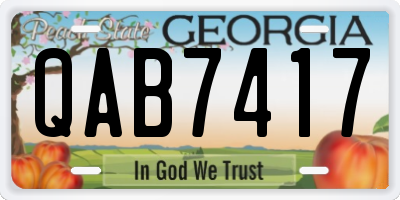 GA license plate QAB7417
