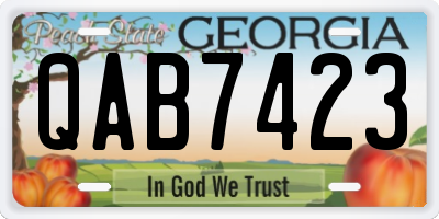 GA license plate QAB7423