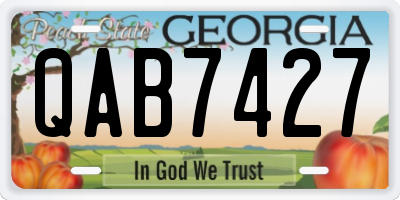 GA license plate QAB7427