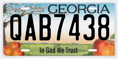 GA license plate QAB7438