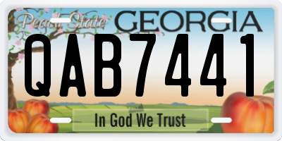 GA license plate QAB7441