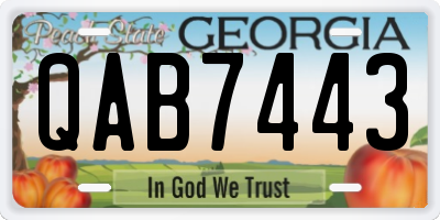 GA license plate QAB7443
