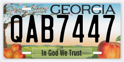 GA license plate QAB7447
