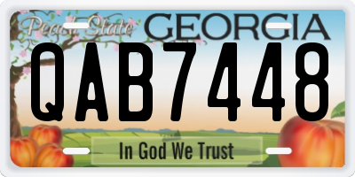 GA license plate QAB7448