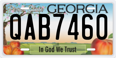 GA license plate QAB7460