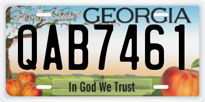 GA license plate QAB7461
