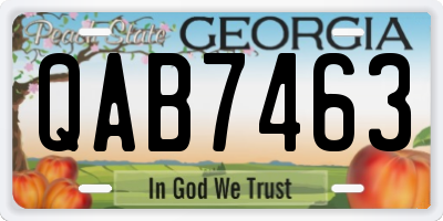 GA license plate QAB7463