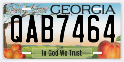 GA license plate QAB7464