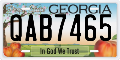 GA license plate QAB7465