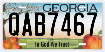 GA license plate QAB7467