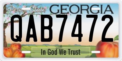 GA license plate QAB7472