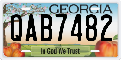 GA license plate QAB7482