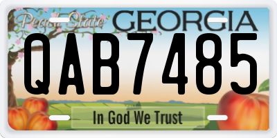 GA license plate QAB7485