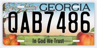 GA license plate QAB7486