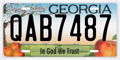 GA license plate QAB7487