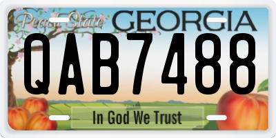 GA license plate QAB7488