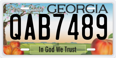 GA license plate QAB7489