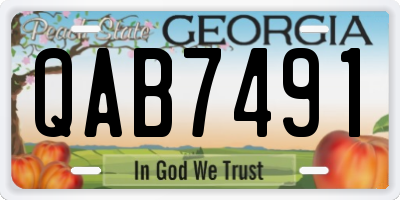 GA license plate QAB7491