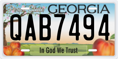 GA license plate QAB7494