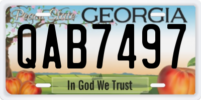 GA license plate QAB7497