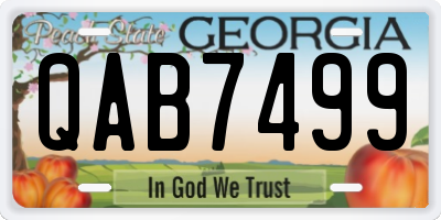 GA license plate QAB7499