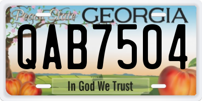 GA license plate QAB7504