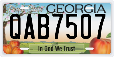GA license plate QAB7507