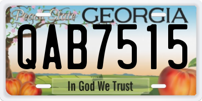 GA license plate QAB7515