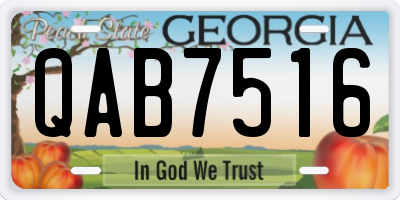 GA license plate QAB7516