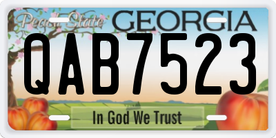 GA license plate QAB7523