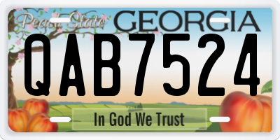 GA license plate QAB7524