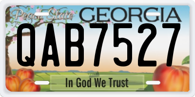 GA license plate QAB7527